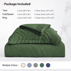 EXQ Home Quilt Set King Size Olive Green 3 Piece, Lightweight Soft Coverlet - Image 5