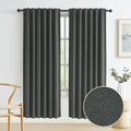100% Blackout Linen Curtains, Full Shade Light Blocking Drapes Back Tab Loop by KEQIAOSUOCAI