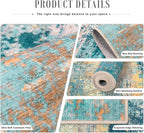 2x5 Washable Runner Rug：Modern Abstract Soft Carpet Rosy Haze | - Image 5