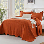 Cmfshape Oversized Floral Embroidery Quilt Set, 3 Pieces Super King Quilt - Image 4