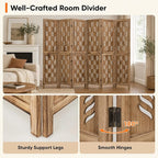 GIANTEX 6 Panel Folding Room Divider, Wood Privacy Screen - Image 8