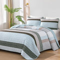 WONGS BEDDING Boho Quilt Queen Size, Patchwork Bedding Set, 3 Pieces Plaid by WONGSBEDDING