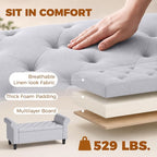 HOMCOM 47" Ottoman wih Storage End of Bed Bench - Image 7