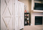 Premium Home 6-Panel Room Divider – Rustic White Barn Door, X Pattern Folding - Image 2