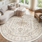 8x8 Round Washable Area Rug by Puino