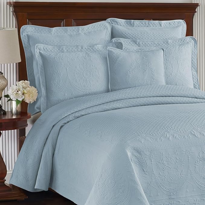 King Charles Modern Farmhouse Floral Matelasse Coverlet, 100% Cotton Breathable - Image 4