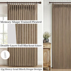 Blackout Double Layer Thick Linen Curtains 108 Inches Long - Image 4