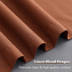 Terracotta Linen 100% Blackout Curtains - Image 8