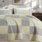 Quilt Set King Size Floral Patchwork Quilted, Soft Comforter Set Bedding Sets by TEXSTEAD