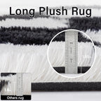Checkered Rug 4x6 for Kids Room Black and White Soft Shag Rugs | Machine - Image 5