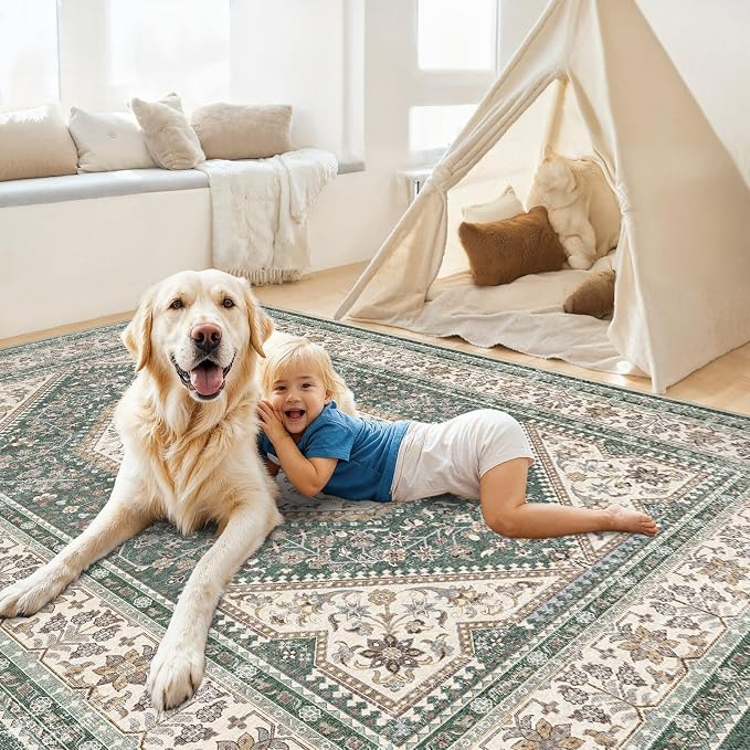 7x9 Washable Area Rug for Living Room by Puino