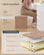 SONGMICS Small Folding Storage Ottoman, Foot Rest Stool, Ottoman - Image 4