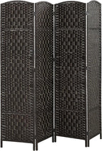 HOMCOM Room Divider 4-Panel, 6FT-Tall Folding Privacy Screen, Coffee | by HOMCOM