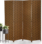 Room Divider, 4 Panels 6FT Folding Privacy Screen Room Divider Wall Wood Mesh by NChanmar