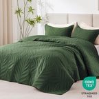 EXQ Home Quilt Set King Size Olive Green 3 Piece, Lightweight Soft Coverlet - Image 2