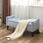 WUTUTUEE 47" Velvet Storage Bench, Upholstered Bed Bench by WUTUTUEE