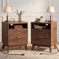 LYNCOHOME Fluted Nightstand by LYNCOHOME