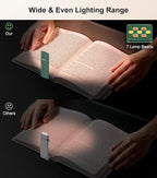 Gritin Book Light Rechargeable, Clip on LED Reading Light - Image 5