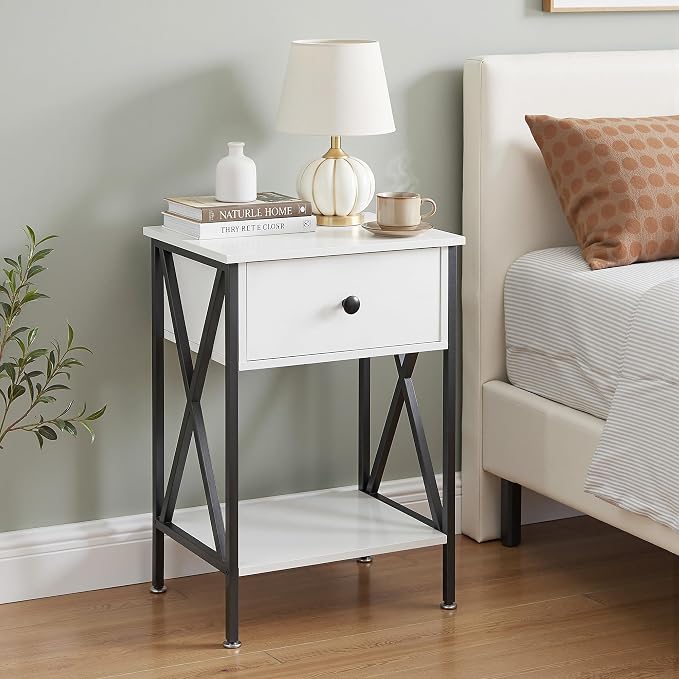 VECELO Nightstand, Modern Bedside End Table, Night Stand - Image 7