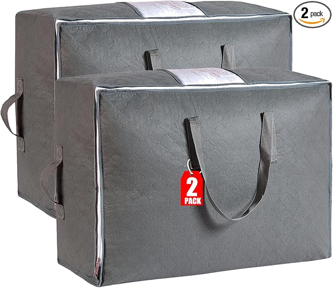 105L Extra Large Storage Bag for Blankets Comforters Bedding Clothes Pillow | by MKOKYD