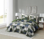 Chezmoi Collection Cedar 2-Piece Printed Patchwork Quilt Set, Twin Size - Image 2