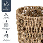 Coeusy Wicker Trash Can, Seagrass Waste Basket - Image 5