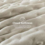 WDCOZY Wheat Cloud Quilt Set Twin Size, Lightweight Soft Cross Stitch Bedspread - Image 4