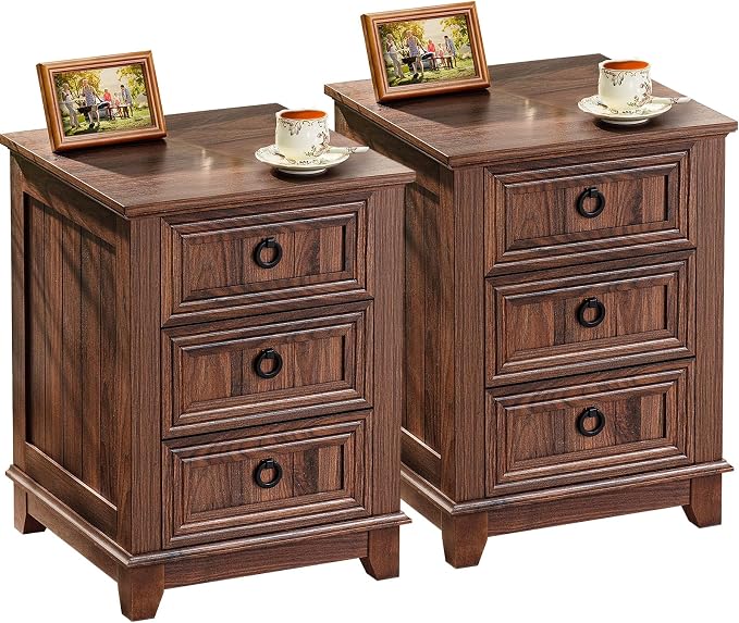 Joaxswe Farmhouse Nightstand Set 2 by Joaxswe