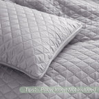Exclusivo Mezcla Reversible King Size Quilt Bedding Set, Light Grey | - Image 5