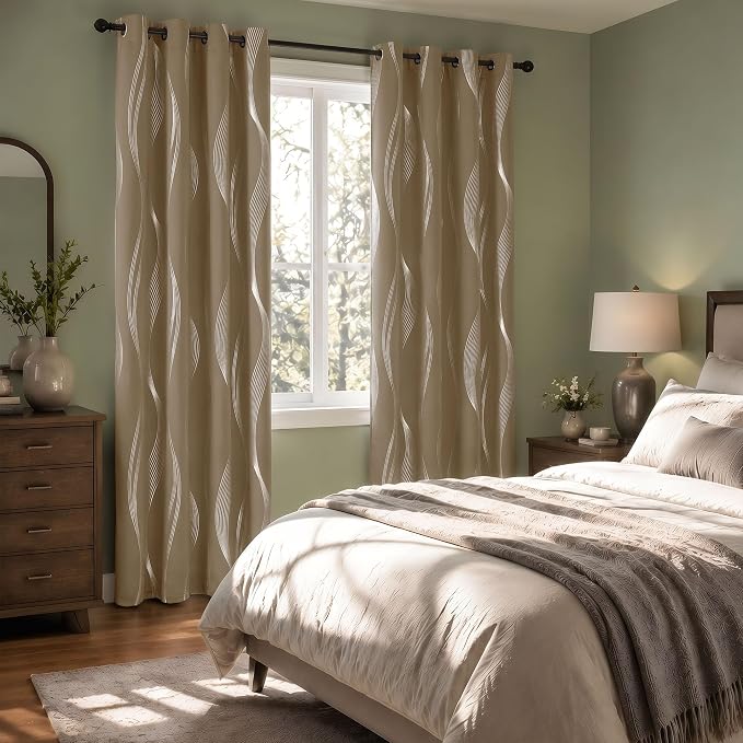 Deconovo Curtains for Living Room, Pattern Blackout Curtains 84 Inches Long | - Image 6