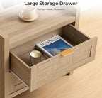 SICOTAS Rattan Night Stand for Bedroom, Bedside Table - Image 4