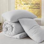 Bedsure California King Comforter Set, Light Grey Soft Prewashed Bedding - Image 6