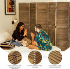 Room Dividers and Folding Privacy Screens, Wood Louvered Separators Divider Wall - Image 2