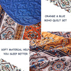 WONGS BEDDING Boho King Quilt Bedding Set, 3 Pieces Bedspread, Breathable - Image 5