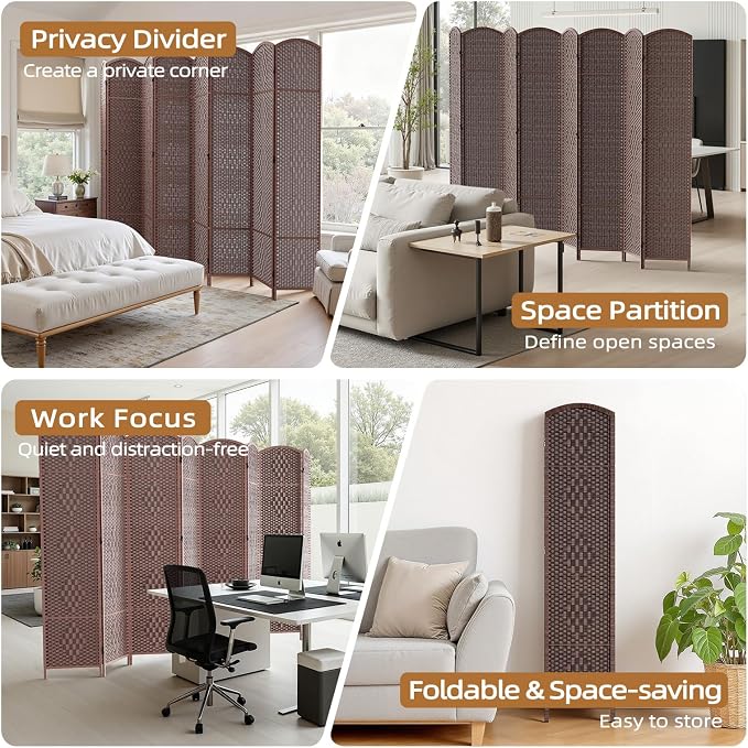 HALLYBEE Room Divider Panel, 8 Panel Partition Room Dividers Screen, Privacy - Image 7