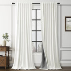 Ivory Linen 100% Blackout Curtains by Guken