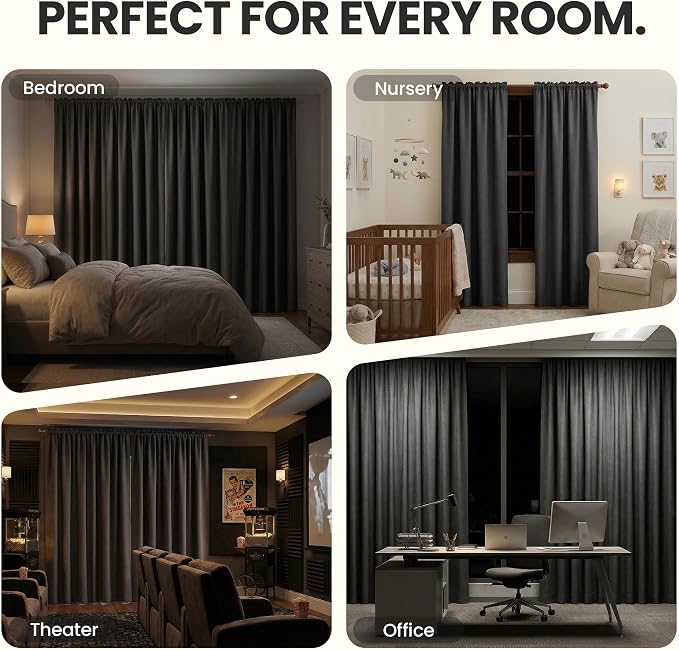 Eclipse Kendall Textured Blackout Rod Pocket Curtain - Image 5