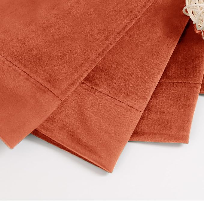 BGment Terracotta Velvet Curtains 72 Inch Length - Image 6