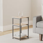 VASAGLE Side Table, Small End Table, Tall Nightstand, Steel Frame | - Image 2