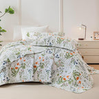 QSH Oversized King Quilt Bedding Set, 100% Cotton Floral Bedspread Set - Image 9