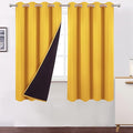 100% Blackout Curtains 52 x 72 Inch/Yellow Curtains 2 Panels by Lemomo