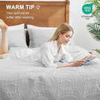 Love's cabin Oversized King Size Quilt Bedding Set Light Grey Bedspreads - Image 4