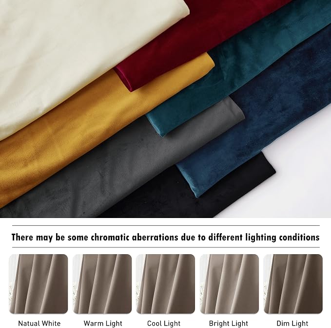 RYB HOME Taupe Velvet Curtains 96 inches - Image 7