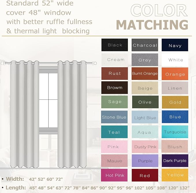 KOUFALL 96 Inches Long Curtains Drapes - Image 5