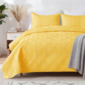 Whale Flotilla Soft Cal King Quilt Bedding Set, Lightweight Bedspreads | Yellow by WHALEFLOTILLA