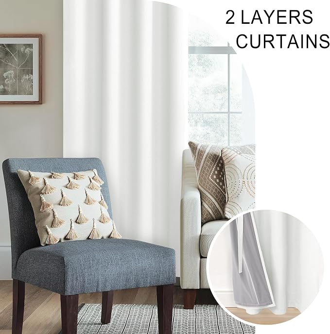XWZO 100% Blackout Curtains 63 Inches Length - Image 5