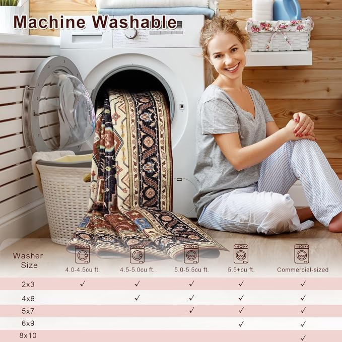 Macgace Washable Vintage Area Rug - Image 9