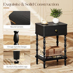 Yoobure Black Nightstand with Drawer - Image 3