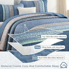 Cottolester Blue Quilt Set Full, Lightweight Microfiber Bedspread Coverlet Set - Image 6
