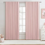 Cute Baby Pink Extra Wide Curtains 70 Inches Wide by QJMYDECO